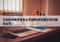 公司区块链项目怎么写说明[区块链公司介绍怎么写]