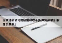 区块链和公司的区别和联系[区块链和我们有什么关系]